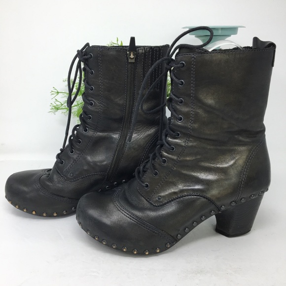 Dansko Leather Nat Lace Up Booties Size 39 - Picture 6 of 16